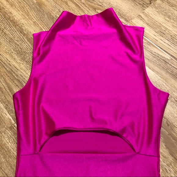 High Neck Neon Bodycon Dress - Picture 2 of 4